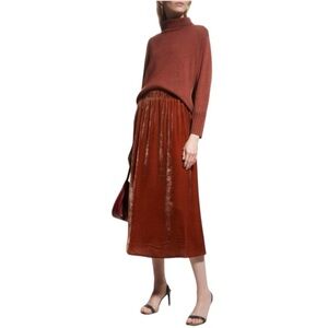 Eileen Fisher Spice Silk Blend Velvet A Line Skirt Sz 2XL